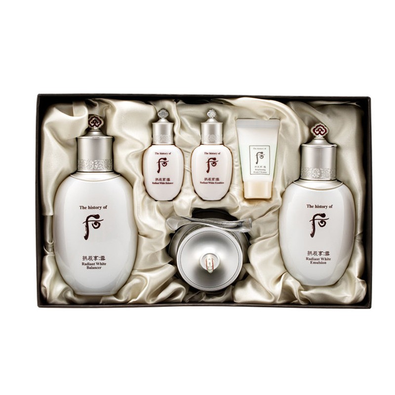 韩国Whoo后美白套装套盒 拱辰享雪玉凝水乳面霜六件套