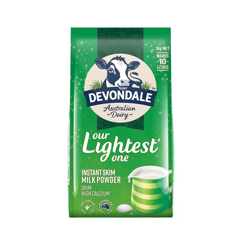 德运(Devondale)脱脂高钙成人奶粉 1kg/袋